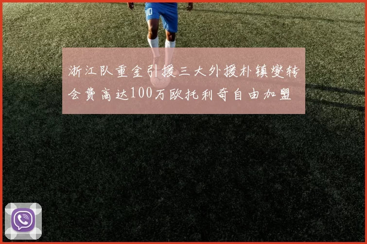 浙江队重金引援三大外援朴镇燮转会费高达100万欧托利奇自由加盟